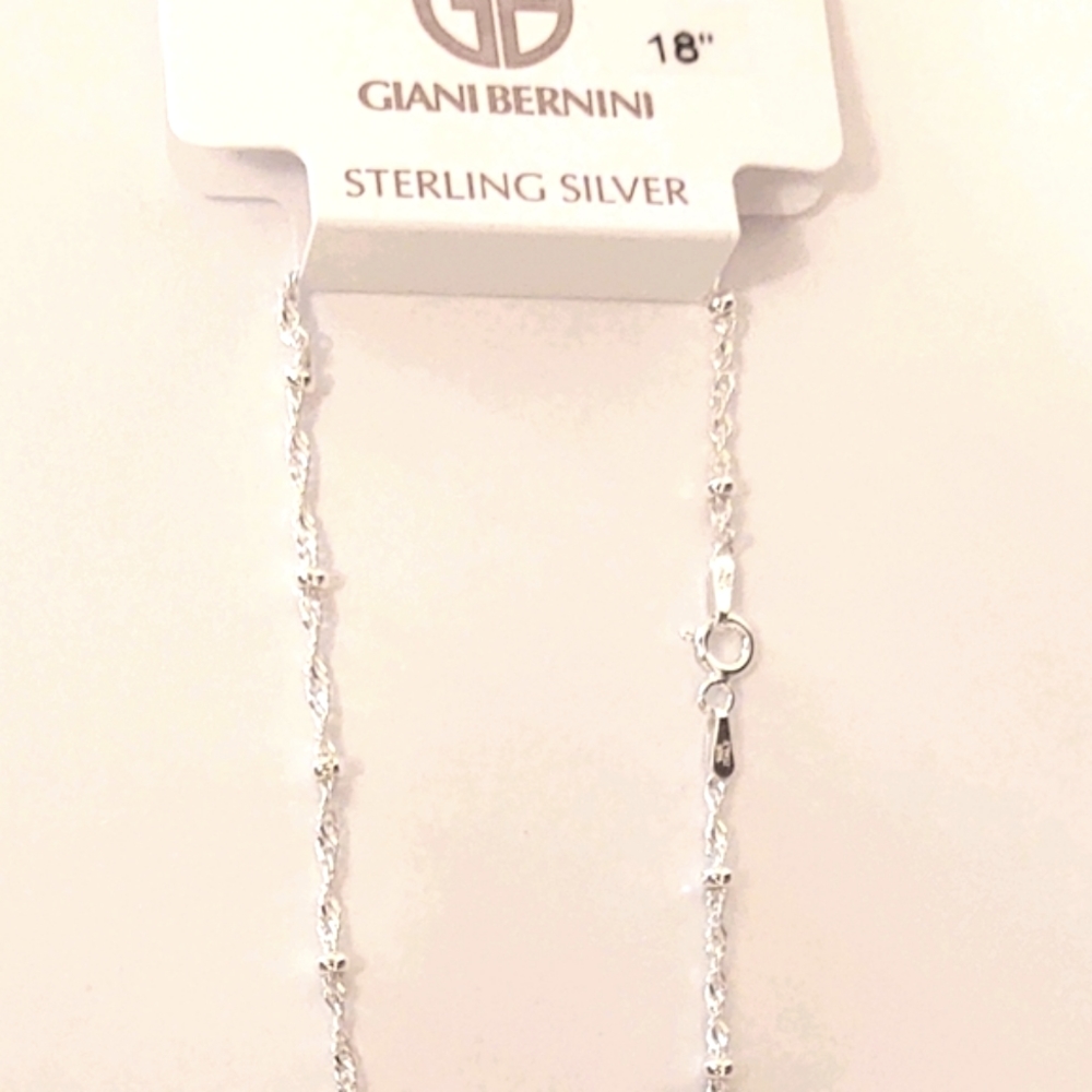 Giani bernini silver beaded chain 18" , BNWT!